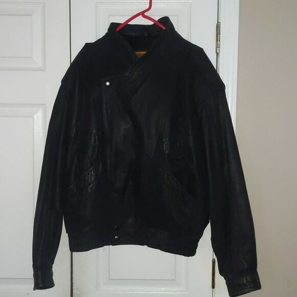 I.O.U. 100% leather bomber jacket  Sz M NWOT - Picture 1 of 6